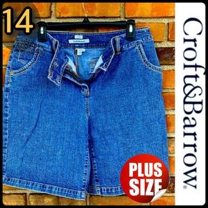 14 Stretch Denim Shorts Five Pocket 2 Button Jean